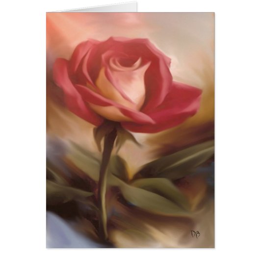 Pastel Red Rose-kaarten (Voorkant)