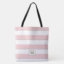 Pastel Red Stripes op elk kleurenmonogram