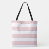 Pastel Red Stripes op elk kleurenmonogram Tote Bag (Achterkant)