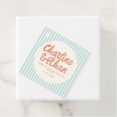 Pastel RedHandwriting Retro Weddenschap Bedankt Fa Bedankjes Labels (In situ)