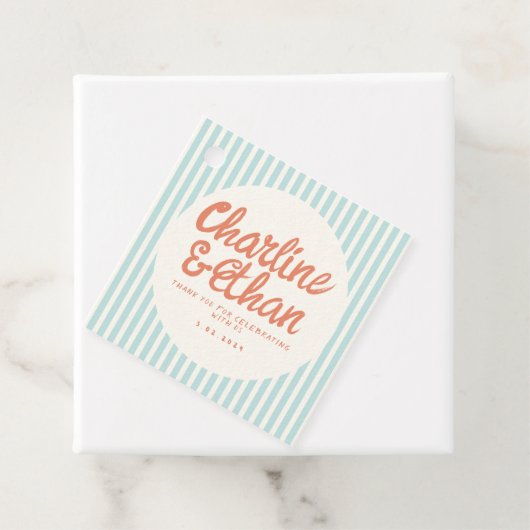 Pastel RedHandwriting Retro Weddenschap Bedankt Fa Bedankjes Labels (In situ)