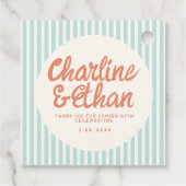 Pastel RedHandwriting Retro Weddenschap Bedankt Fa Bedankjes Labels (Achterkant)