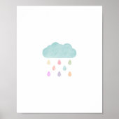 Pastel regen en wolk poster (Voorkant)