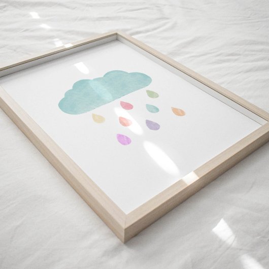 Pastel regen en wolk poster