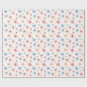 Pastel Regenboem Bloemen op Wit Cadeaupapier (Vlak)
