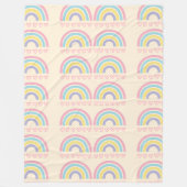 Pastel regenbogen en harten fleece deken (Voorkant)