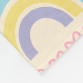 Pastel regenbogen en harten fleece deken (Hoek)