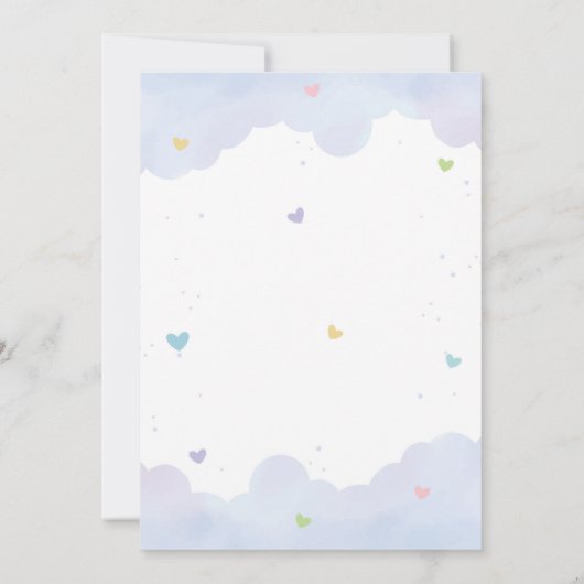 Pastel Regenbogen en harten Verjaardag Kaart (Achterkant)