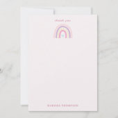 Pastel Regenbogen Meisjesachtige Wilde Bloemen & H Bedankkaart (Voorkant)