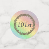 Pastel Regenboog 101e verjaardag Confetti (Kleine voorkant)