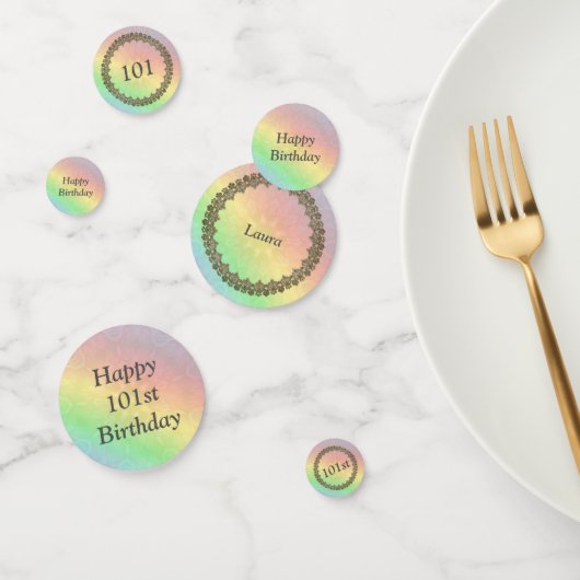 Pastel Regenboog 101e verjaardag Confetti (Groep)