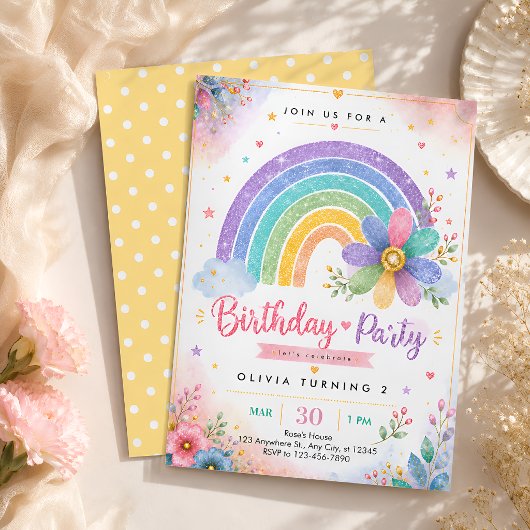 Pastel Regenboog 2e Verjaardag Kaart