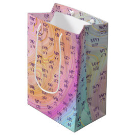Pastel Regenboog 30e Verjaardag Midden Geschenkzak Medium Cadeauzakje