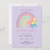 Pastel Regenboog 7e Verjaardag Kaart (Voorkant)