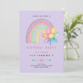 Pastel Regenboog 7e Verjaardag Kaart (Staand voorkant)