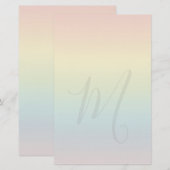 Pastel Regenboog Aangepast Briefpapier Papier (Voorkant / Achterkant)