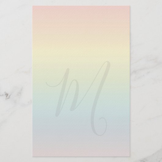 Pastel Regenboog Aangepast Briefpapier Papier (Voorkant)