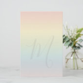 Pastel Regenboog Aangepast Briefpapier Papier (Staand voorkant)