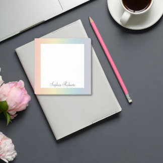 Pastel Regenboog Aangepaste Naam Post-it® Notes