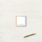 Pastel Regenboog Aangepaste Naam  Post-it® Notes (Op bureau)