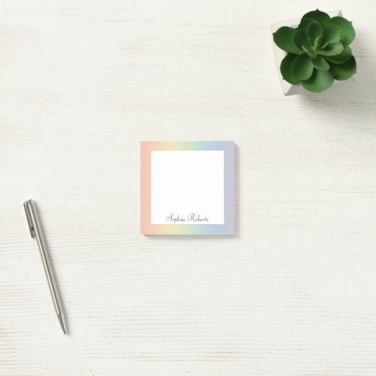 Pastel Regenboog Aangepaste Naam Post-it® Notes (Kantoor)