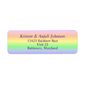 Pastel Regenboog Adresetiketten Etiket (Voorkant)