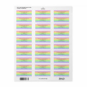 Pastel Regenboog Adresetiketten Etiket (Full Sheet)