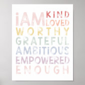 Pastel Regenboog Affirmaties Voor Kinderen Poster (Voorkant)