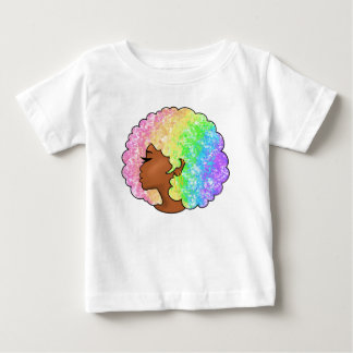 Pastel Regenboog Afro Portret Groovy Retro Krullen