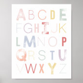 Pastel Regenboog Alfabet ABC Kinderkamer Decor Poster (Voorkant)