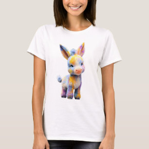 Pastel Regenboog Aquarel Baby Ezel Vrouwen T-shirt