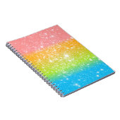 Pastel Regenboog Astrale Glitter Notitieboek (Rechterzijde)
