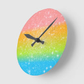 Pastel Regenboog Astrale Glitter Ronde Klok (Hoek)