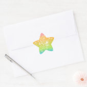 Pastel Regenboog Astrale Glitter Ster Sticker (Envelop)