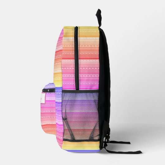 Pastel regenboog aztec patroon gepersonaliseerd bedrukte rugzak (Rechts)