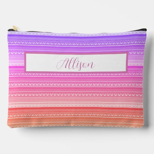 Pastel regenboog aztec patroon gepersonaliseerd etui (Voorkant)