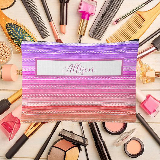 Pastel regenboog aztec patroon gepersonaliseerd etui