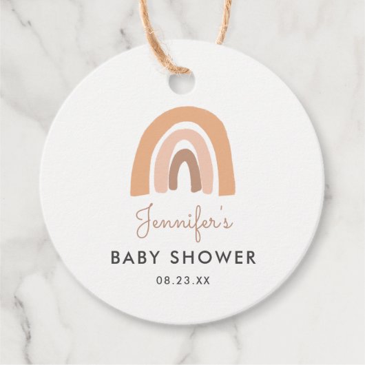 Pastel Regenboog Baby Shower Bedankjes Favor Bedankjes Labels (Voorkant)