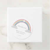 Pastel Regenboog Baby Shower Bedankjes Labels (In situ)