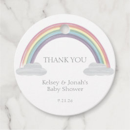 Pastel Regenboog Baby Shower Bedankjes Labels