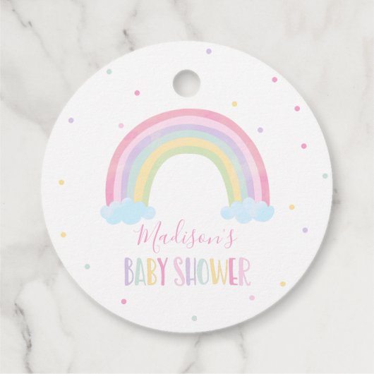 Pastel Regenboog Baby shower Gift Bedankjes Labels (Achterkant)