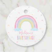 Pastel Regenboog Baby shower Gift Bedankjes Labels (Voorkant)