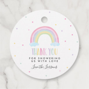Pastel Regenboog Baby shower Gift Bedankjes Labels