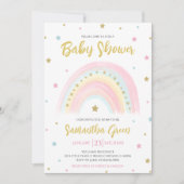 Pastel Regenboog Baby Shower Kaart (Voorkant)