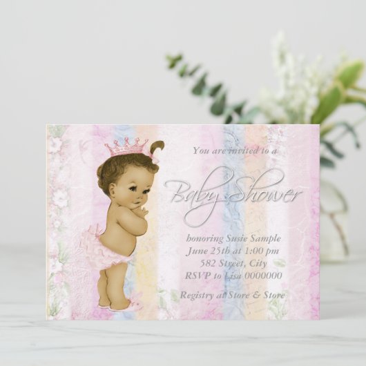  pastel regenboog Baby shower Kaart (Staand voorkant)