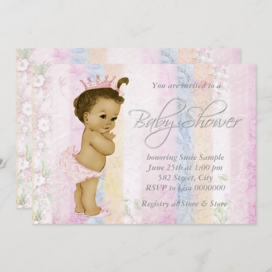  pastel regenboog Baby shower Kaart (Voorkant / Achterkant)