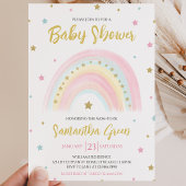 Pastel Regenboog Baby Shower Kaart