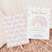 Pastel Regenboog Baby Shower Kaart
