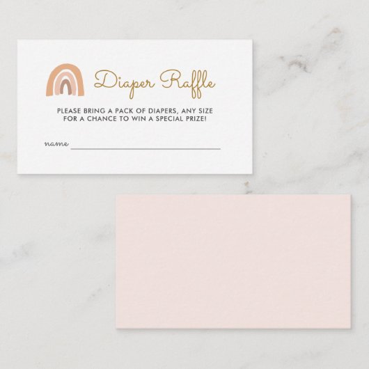 Pastel Regenboog Baby Shower Luier Raffel Tickets Informatiekaartje (Voorkant / Achterkant)
