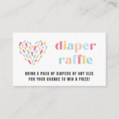 Pastel Regenboog Baby shower Luier Raffle Kaart (Voorkant)
